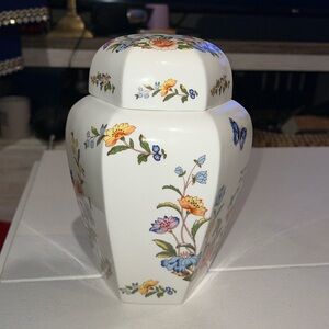 Vintage Aynsley Fine Bone China Cottage Garden Lidded Ginger Jar